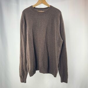 Lands' End Lambs Wool Crewneck Sweater in‎ Heather Brown Size Extra Large